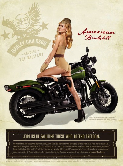 Marisa Miller "chica de calendario" para Harley Davidson