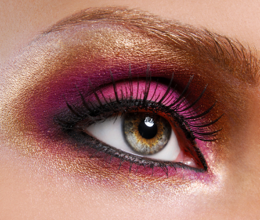 Golden-pink make-up. Golden-pink make-up.