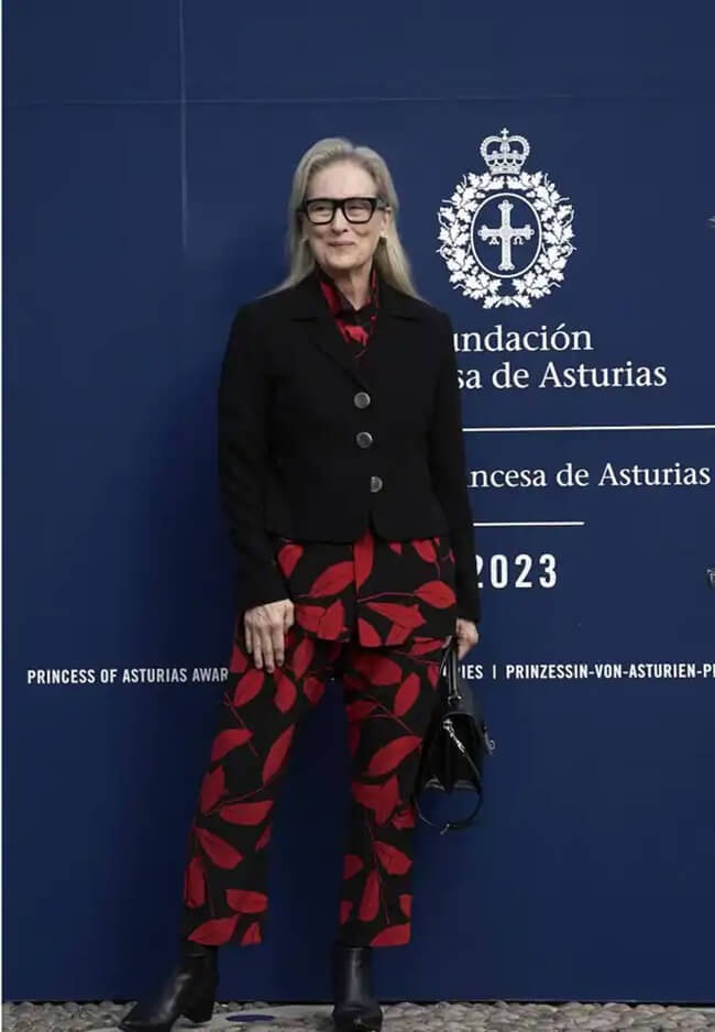 Los pantalones holgados de Meryl Streep en Asturias triunfan 
