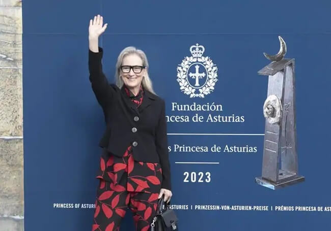 Los pantalones holgados de Meryl Streep en Asturias triunfan