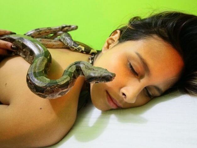 ¿Os apetece un masaje con serpientes?