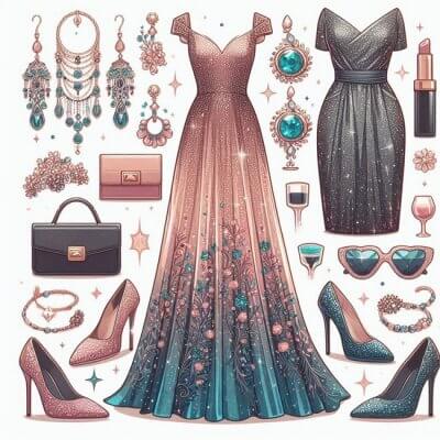 Cómo combinar un vestido de fiesta con complementos, accesorios y peinado